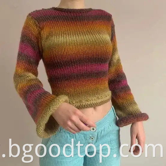 Vintage short tie-dye knitted pullover